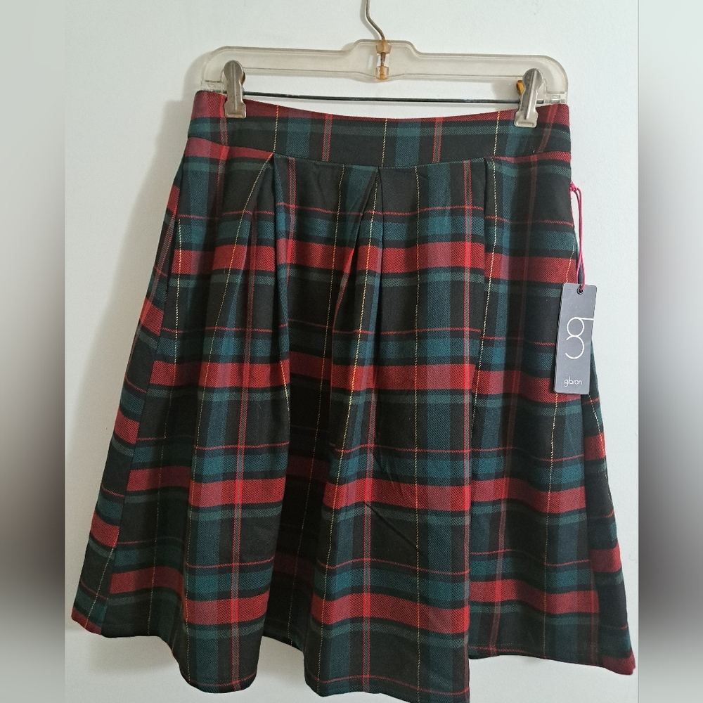 Gibson plaid skirt.